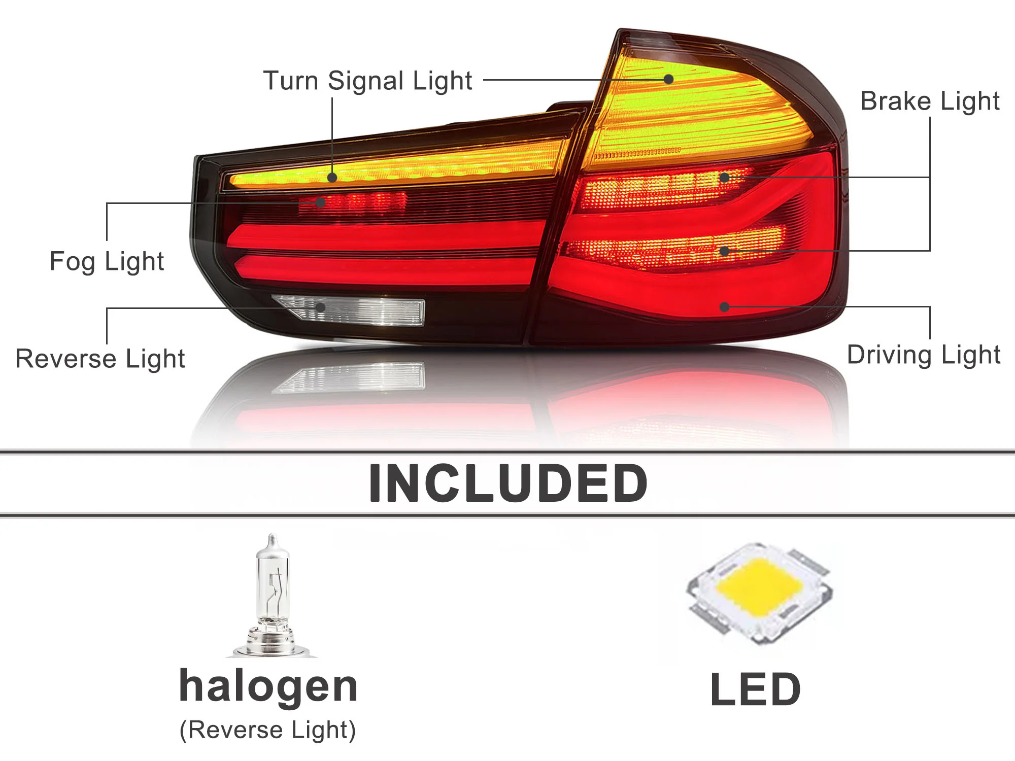 Pair LED Tail Lights For BMW 3 Series F30 F35 F80 M3 2012-2018 Clear Lens - Image 10