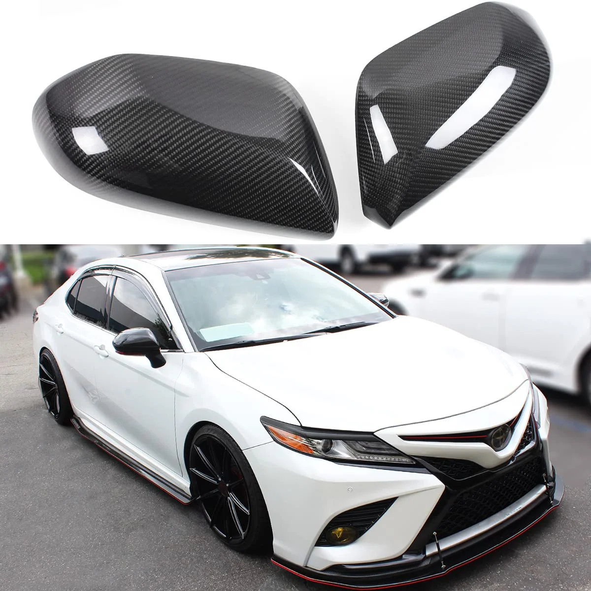Replacement Carbon Fiber Mirror Cover Caps fit for Toyota Camry LE SE XLE XSE 2025 2026+