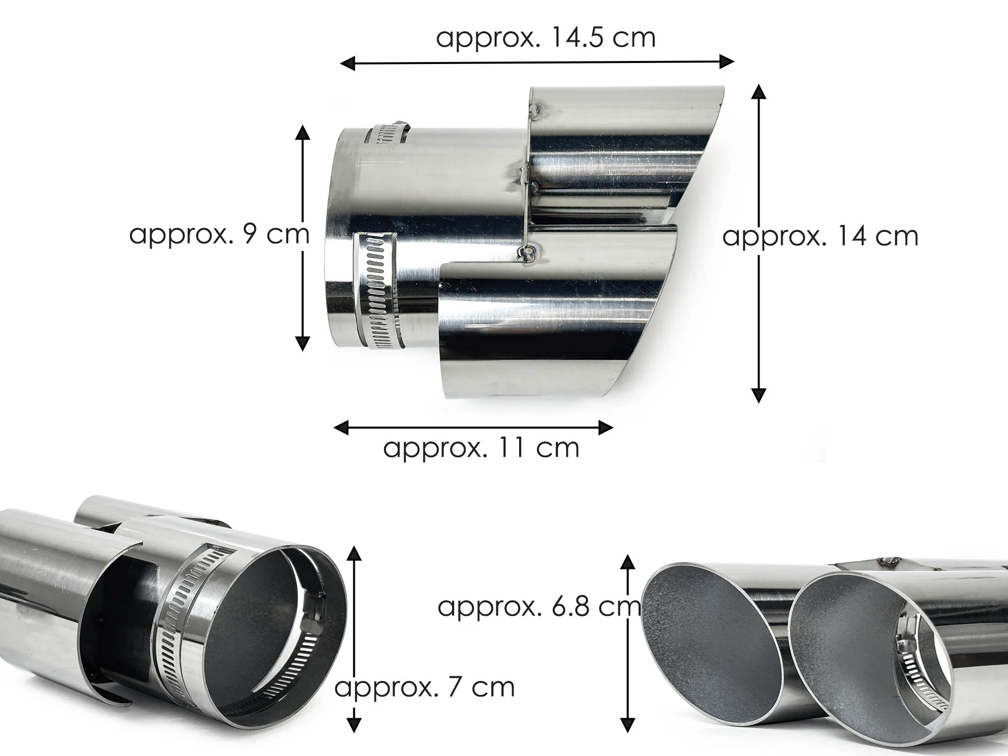 Replacement Dual Exhaust Tips Tailpipe for BMW X5 X6 X7 G05 G06 G07 2019-2025 - Image 16