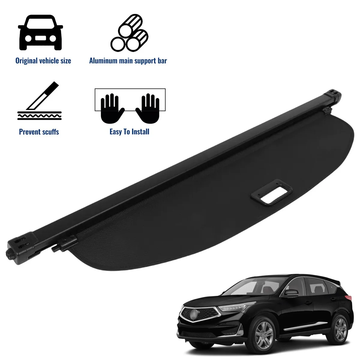 Retractable Rear Cargo Cover For Acura RDX 2019–2025 Security Shield