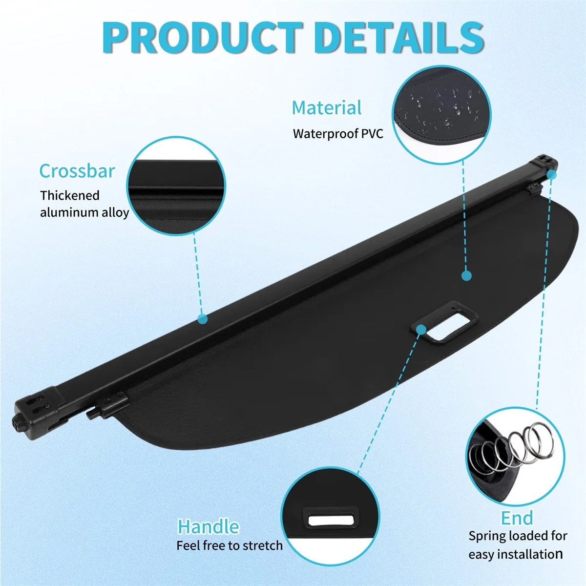 Retractable Rear Cargo Cover For Acura RDX 2019–2025 Security Shield - Image 3
