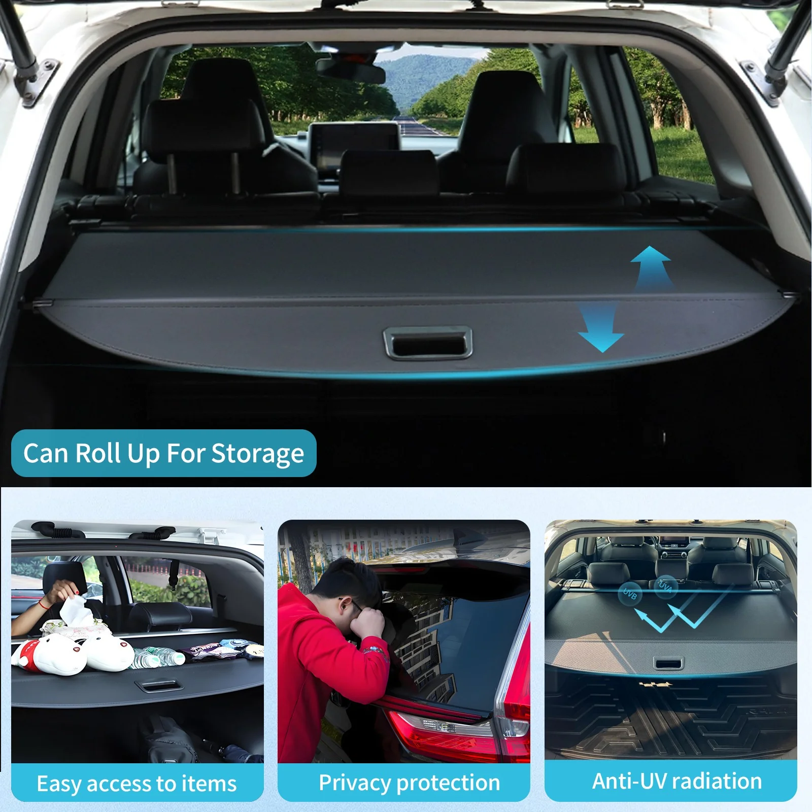 Retractable Rear Cargo Cover For Toyota Highlander 2020–2025 Trunk Luggage Shade - Image 6