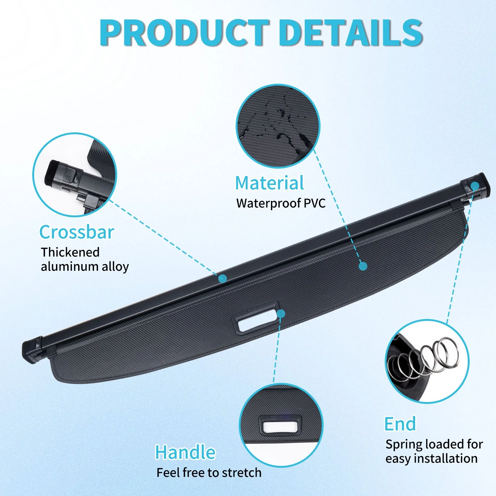 Retractable Rear Cargo Cover For Toyota RAV4 2019–2024 Security Shield - Image 3