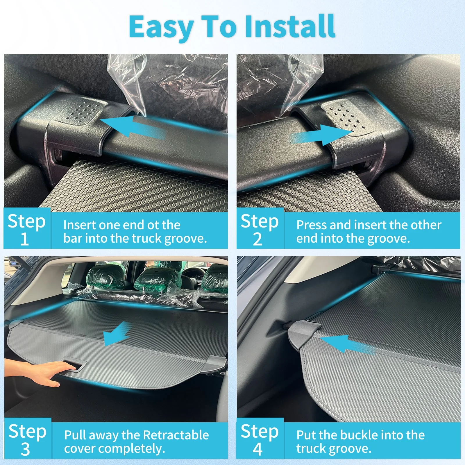 Retractable Rear Cargo Cover For Toyota RAV4 2019–2024 Security Shield - Image 6
