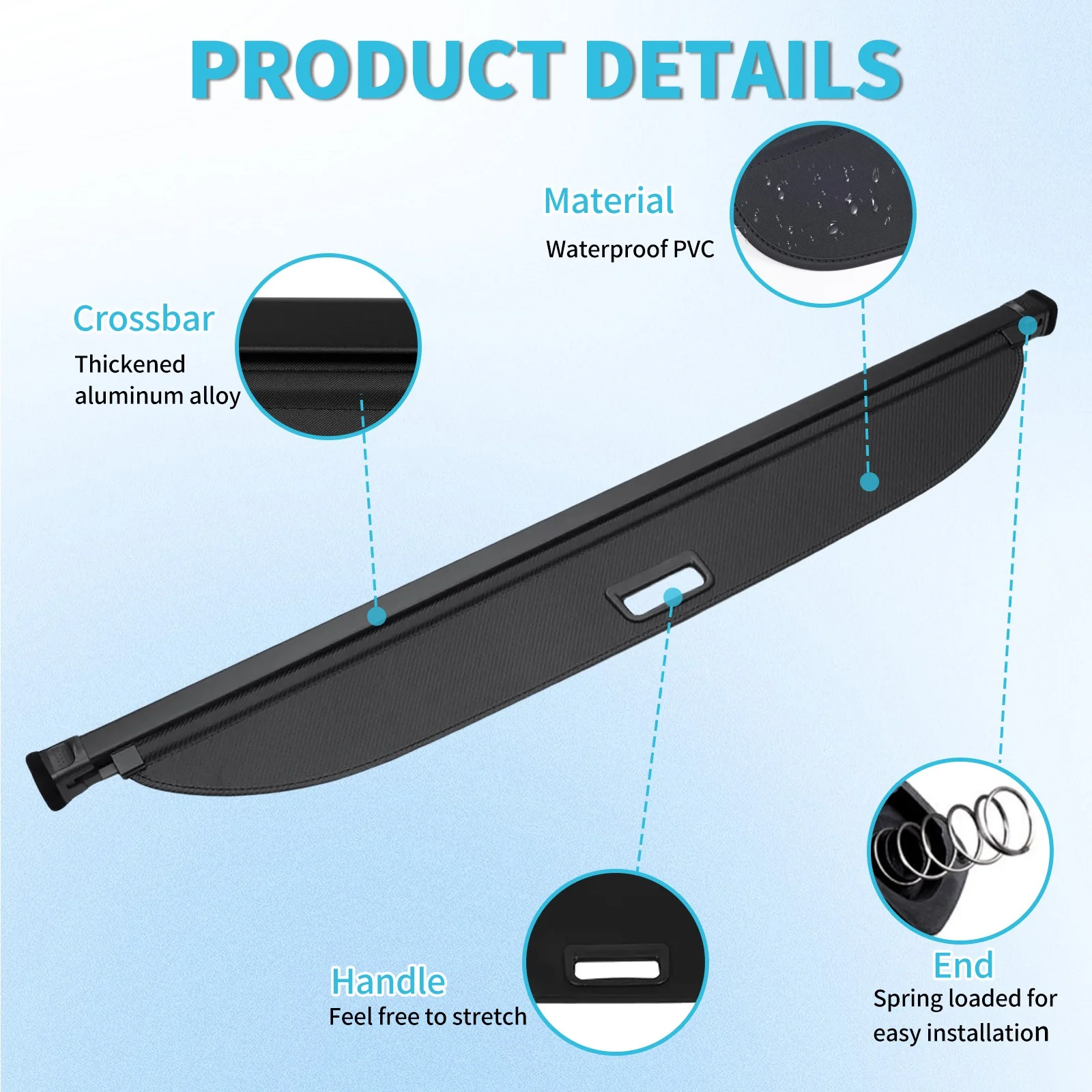 Retractable Rear Cargo Cover For VW Atlas Cross Sport 2020–2025 Security Shield - Image 2