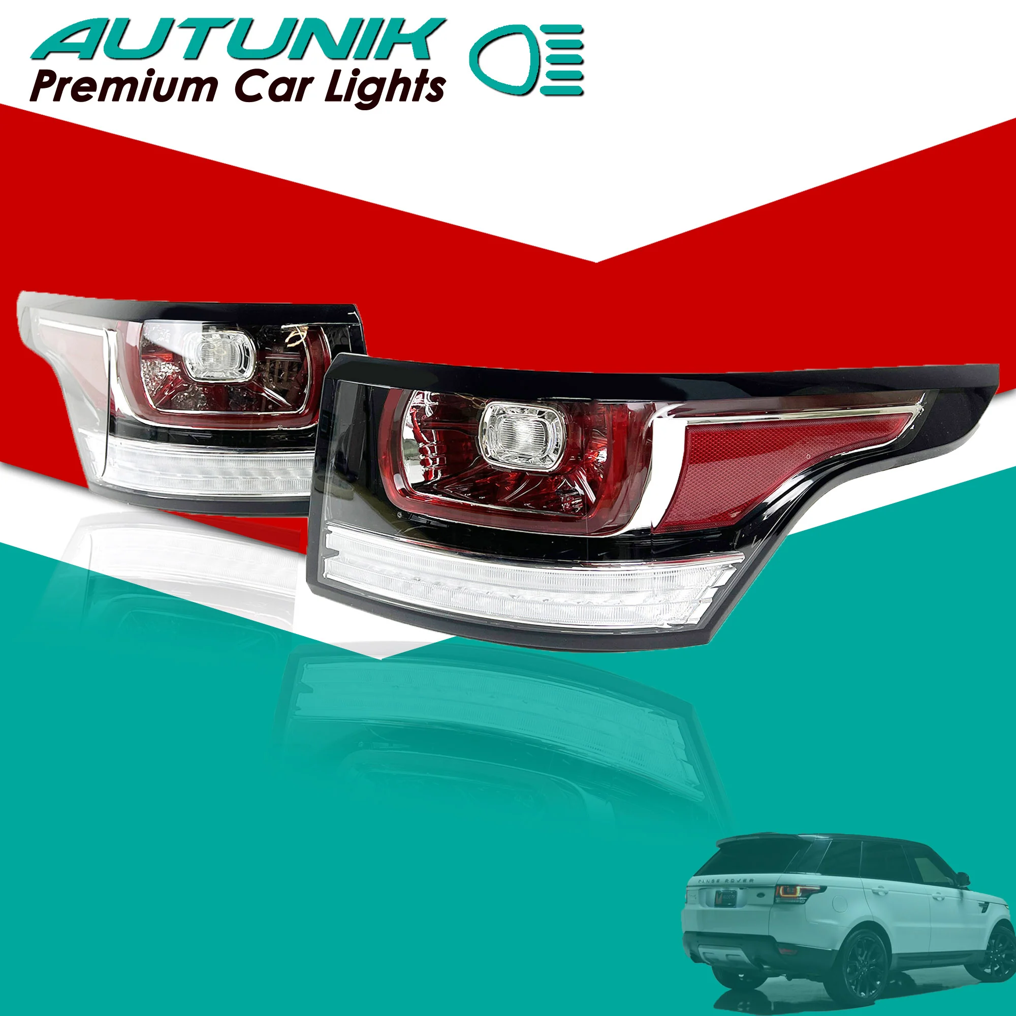 Right + Left Side Tail Light Lamp Rear For Land Rover Range Rover Sport 2014-2017
