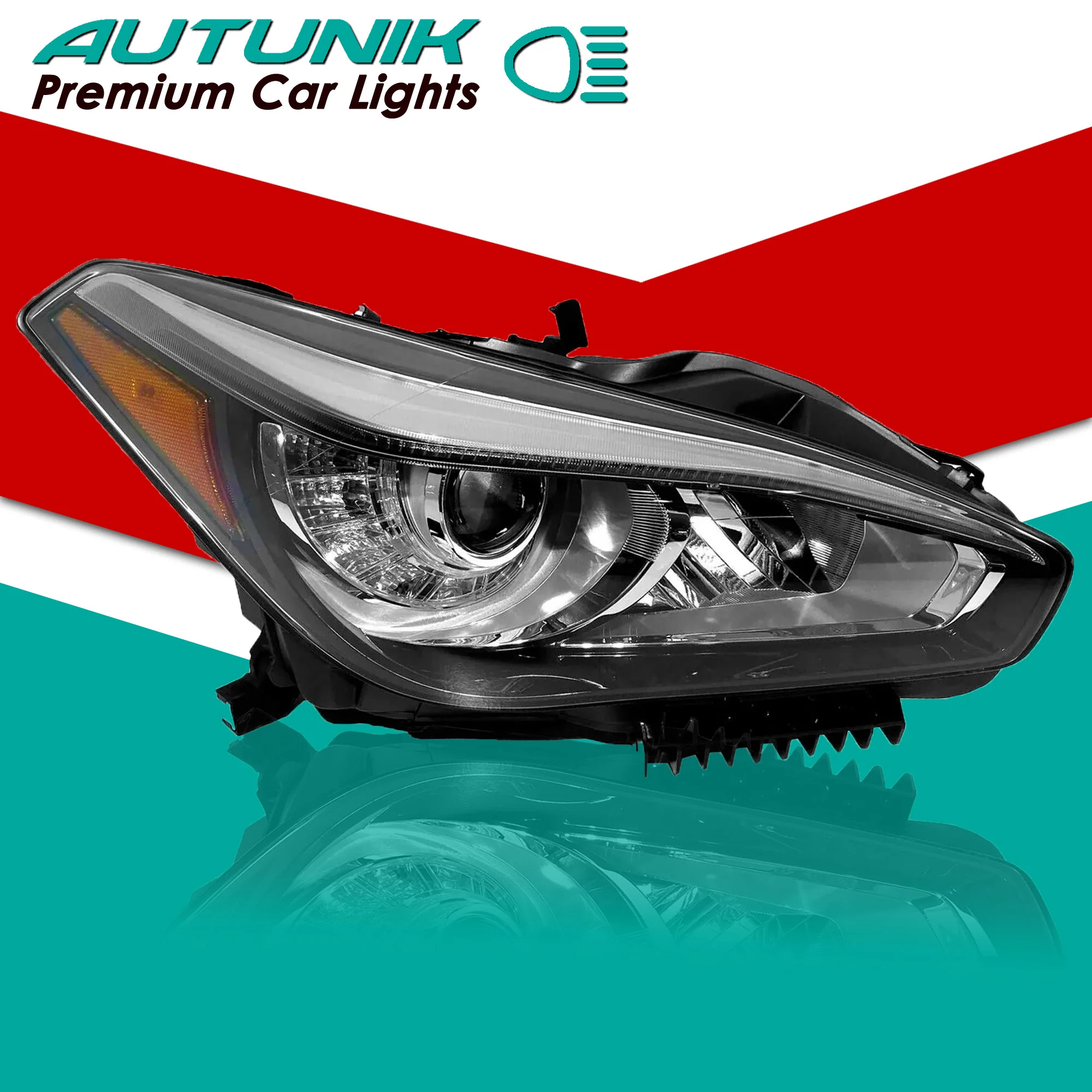 Right Passenger For 2015-2019 Infiniti Q70 Headlight Assembly w/o AFS Headlamp