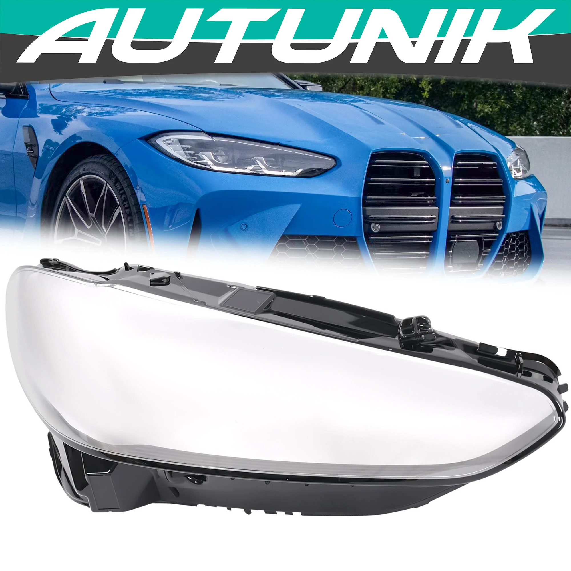 Right Passenger Headlight Lens Cover For BMW 4-Series 430i M440i i4 M4 G82 G83 2021-2023