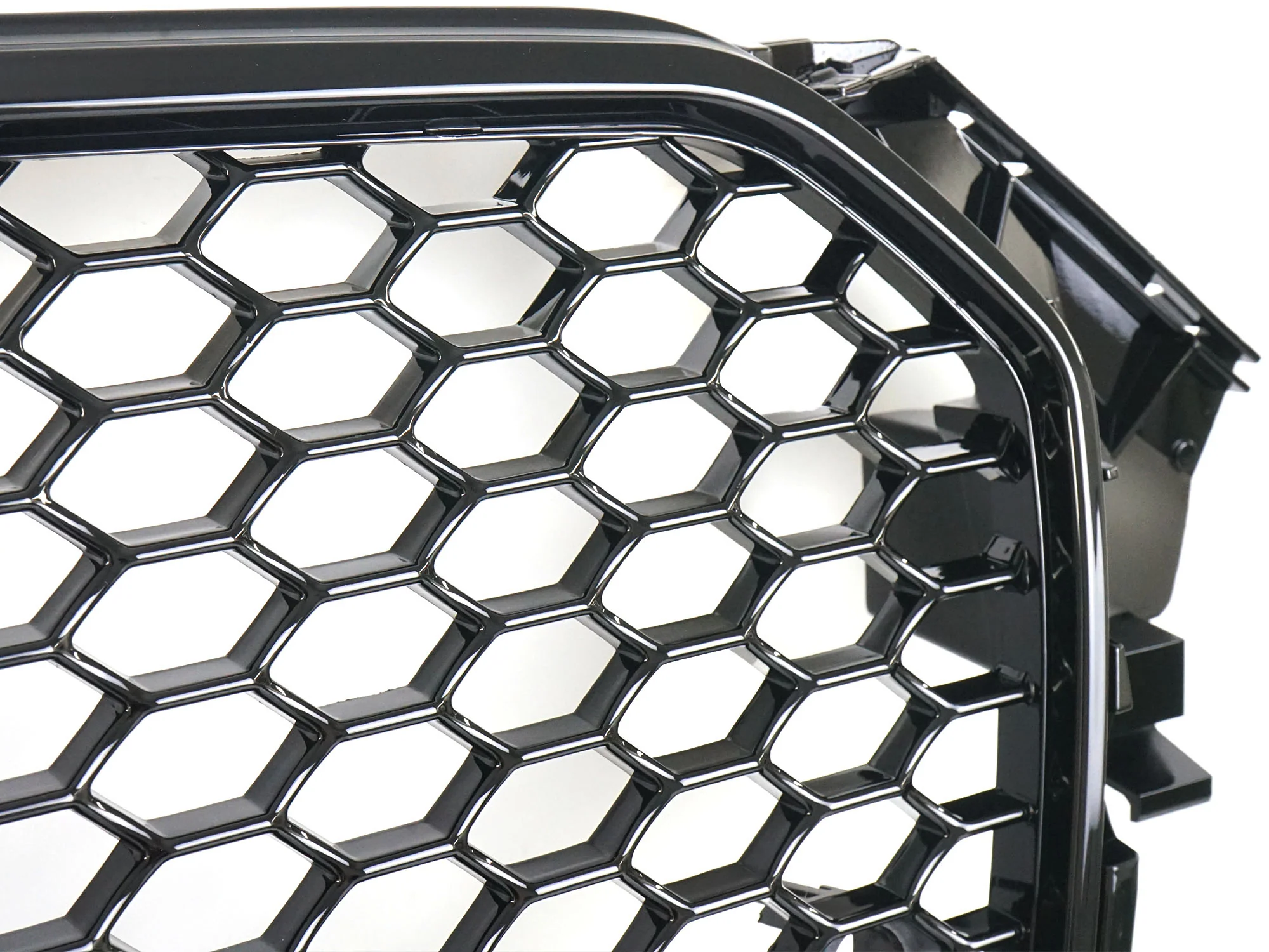 RS4 Style Gloss Black Honeycomb Front Grille Grill for AUDI A4 S4 B8.5 2013-2016 - Image 7
