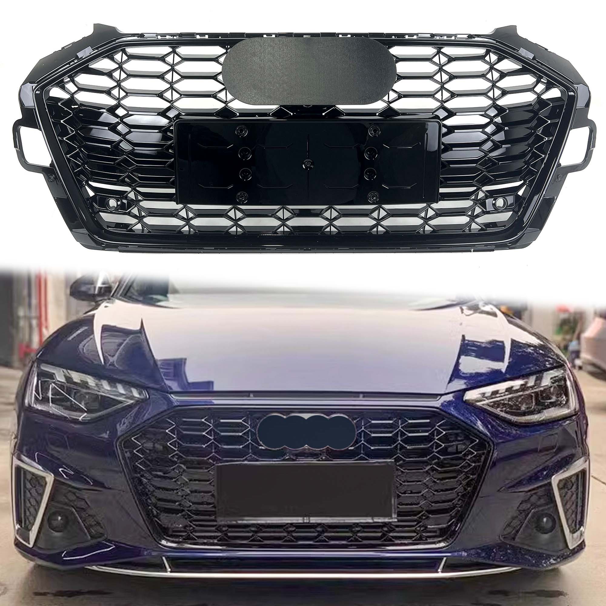 Honeycomb Black Front Grille for 2020-2024 Audi A4 B9 Sline S4
