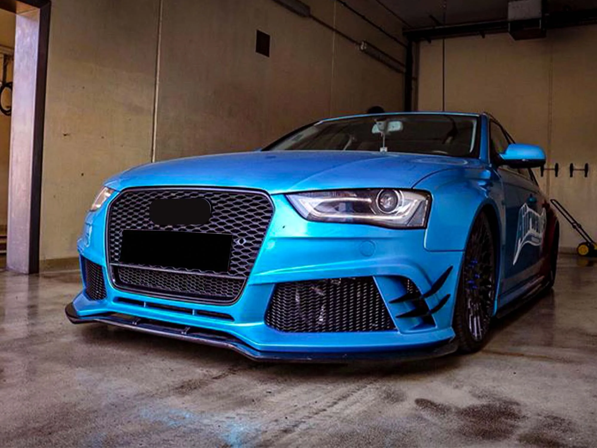 Honeycomb Front Mesh Grill Gloss Black For AUDI A4 B8.5 S4 2013-2015 2016 - Image 3