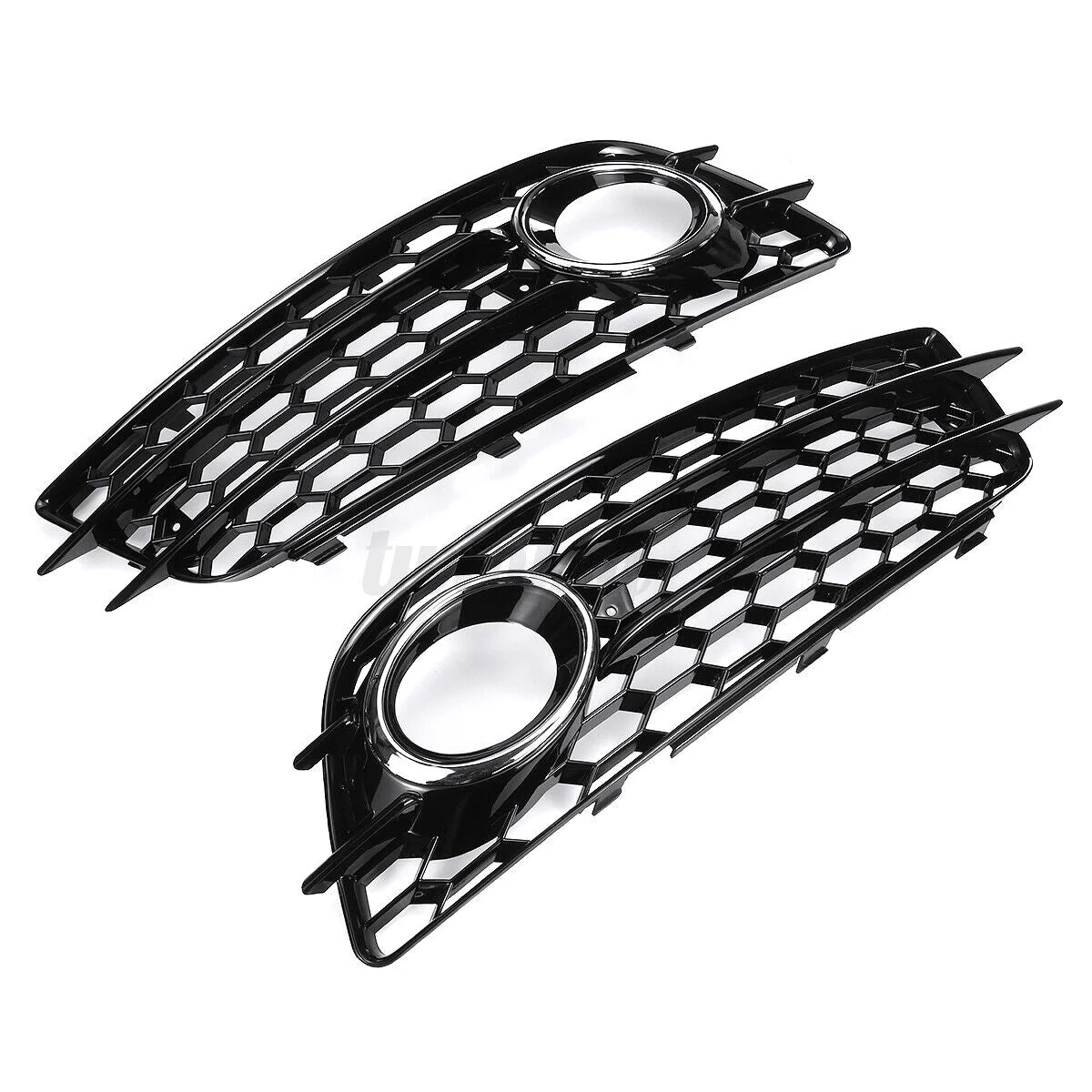 Pair Honeycomb Front Bumper Fog Light Grille Cover Fit Audi A4 B8 S4 2008-2012 - Image 6