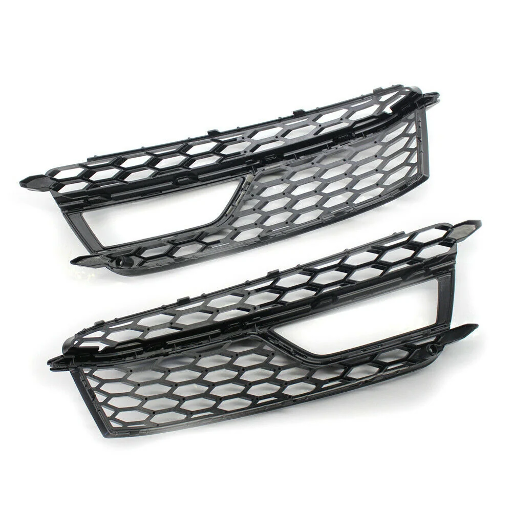 2x Black Fog Light Grille Cover For Audi A5 B8.5 8T S-Line S5 2013-2016 - Image 5