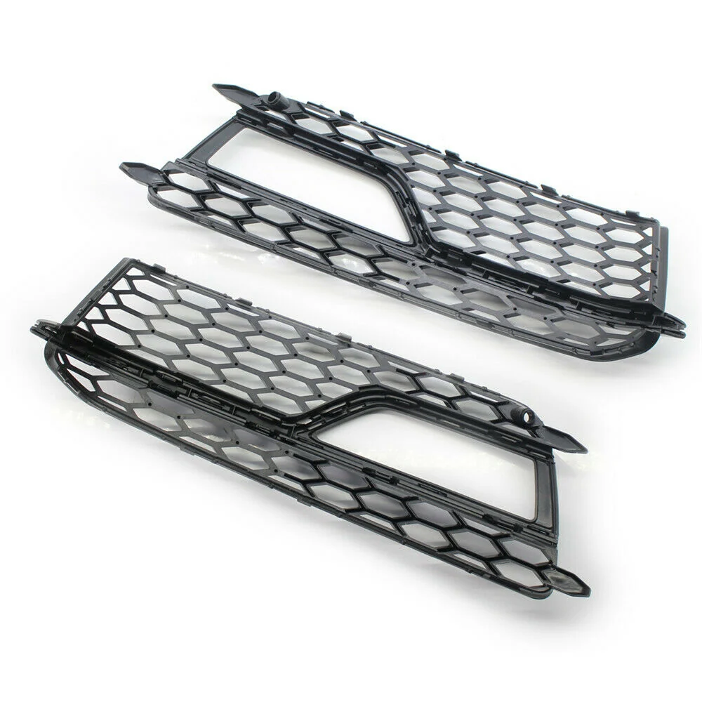 2x Black Fog Light Grille Cover For Audi A5 B8.5 8T S-Line S5 2013-2016 - Image 6
