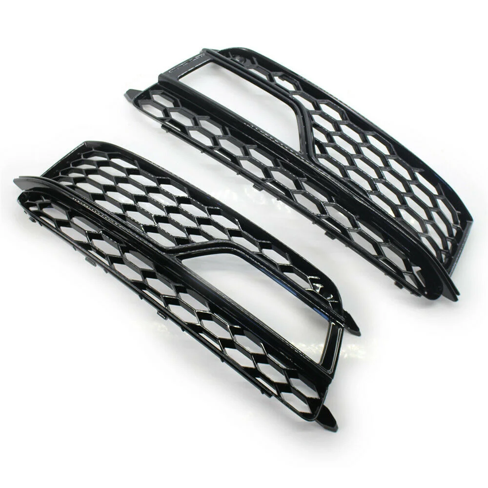 2x Black Fog Light Grille Cover For Audi A5 B8.5 8T S-Line S5 2013-2016 - Image 7