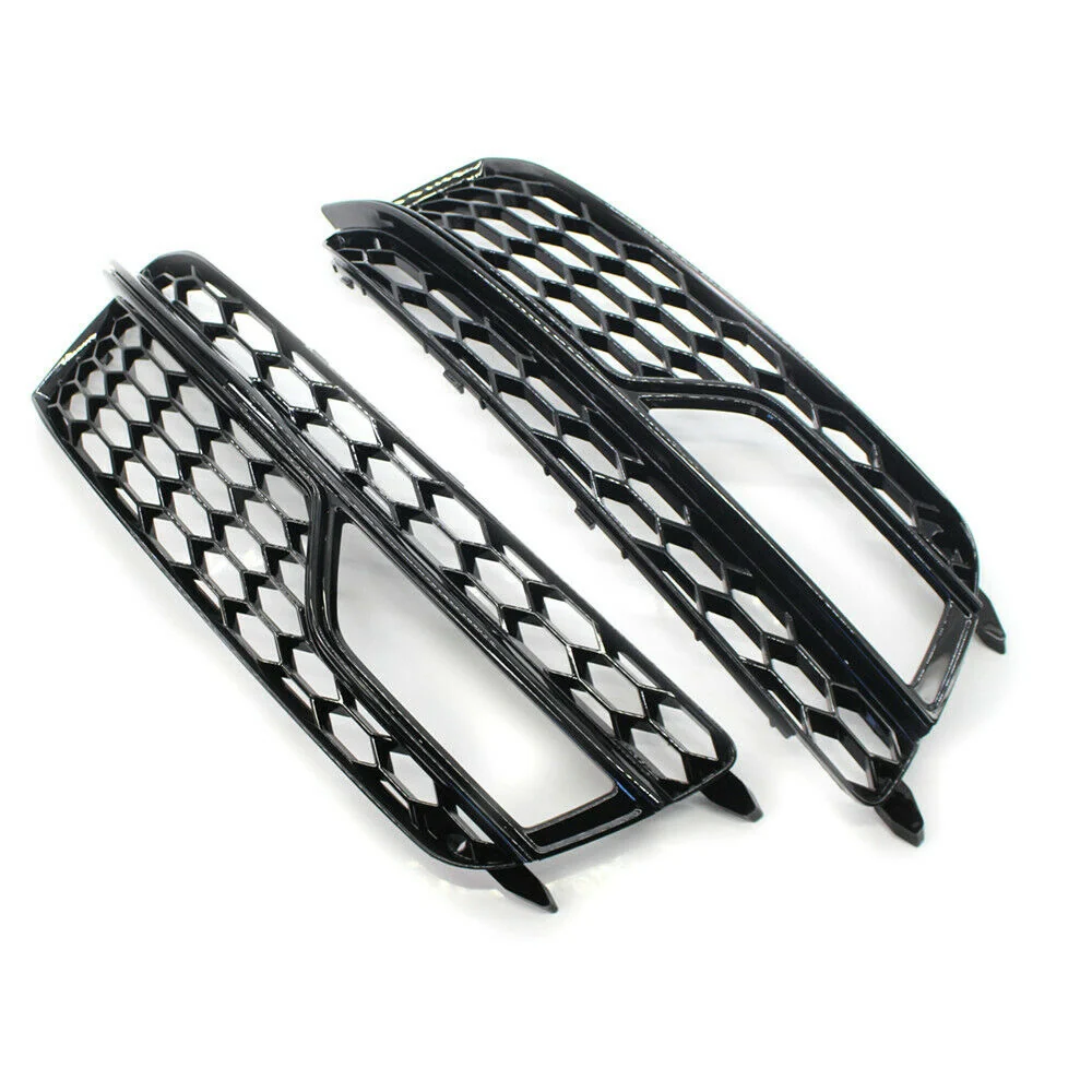 2x Black Fog Light Grille Cover For Audi A5 B8.5 8T S-Line S5 2013-2016 - Image 8