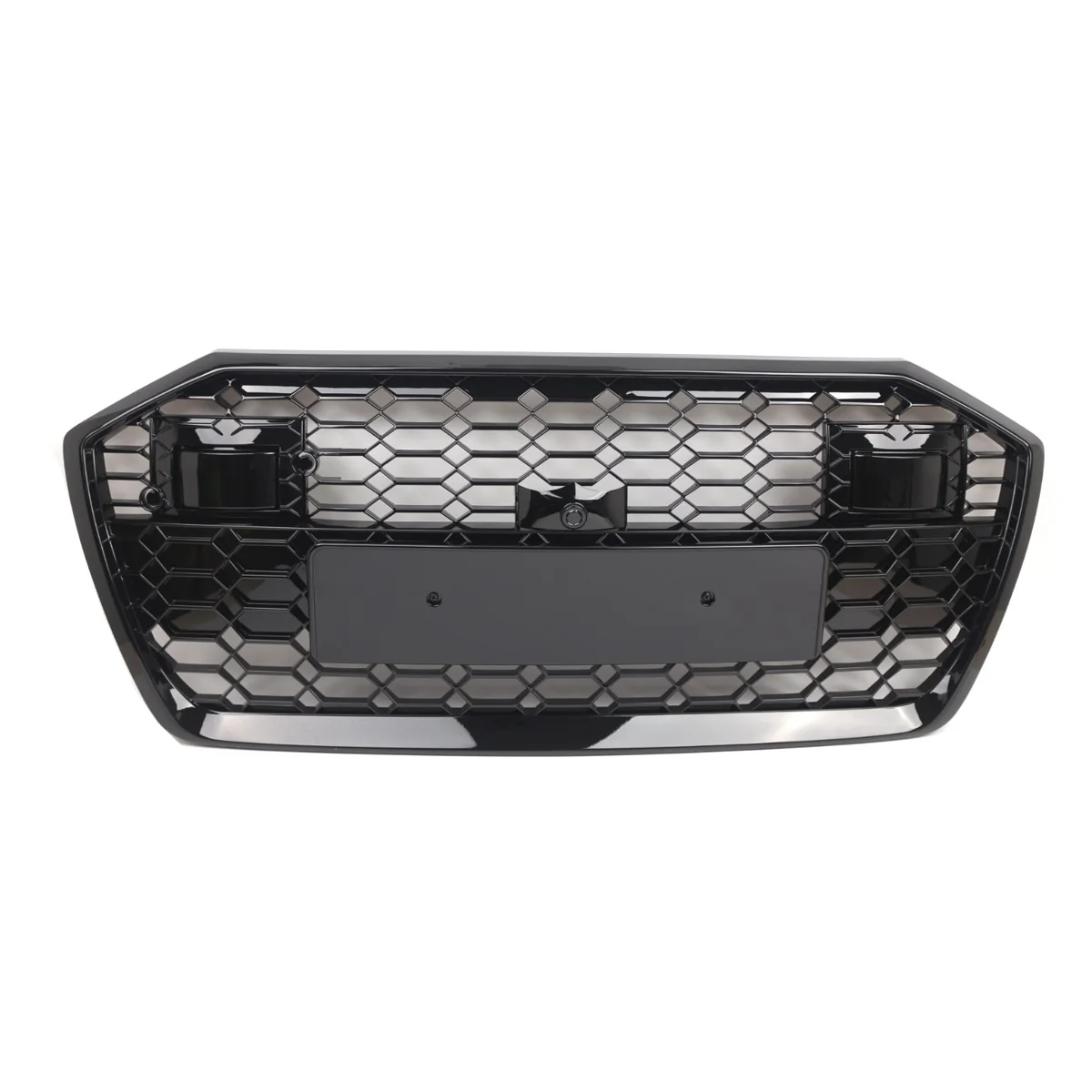 RS6 Style Front Bumper Grille Honeycomb Gloss Black For Audi A6 S6 C8 2019-2022 - Image 2