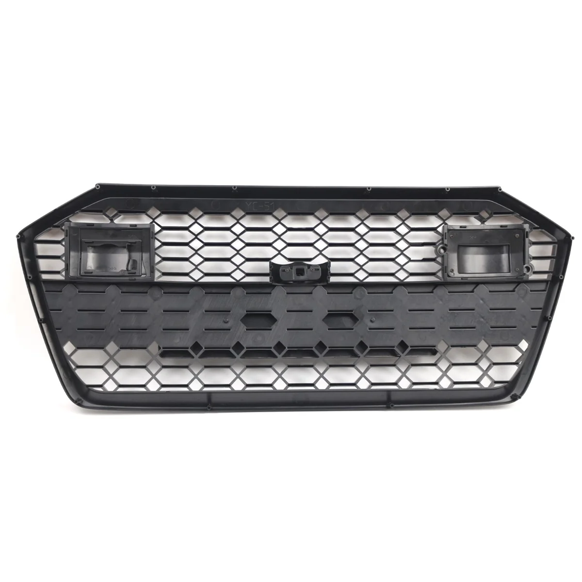 RS6 Style Front Bumper Grille Honeycomb Gloss Black For Audi A6 S6 C8 2019-2022 - Image 4