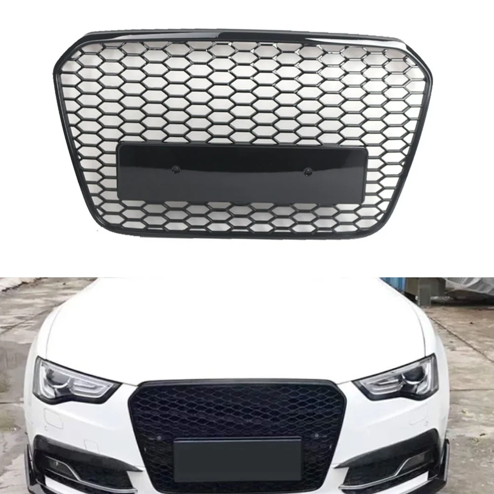 RS6 Style Front Bumper Honeycomb Mesh Grille Grill For Audi A6 S6 C7 2012-2015