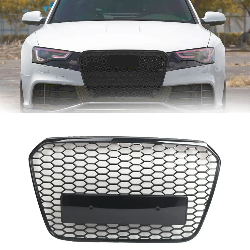 RS6 Style Front Bumper Honeycomb Mesh Grille Grill For Audi A6 S6 C7 2012-2015 - Image 5