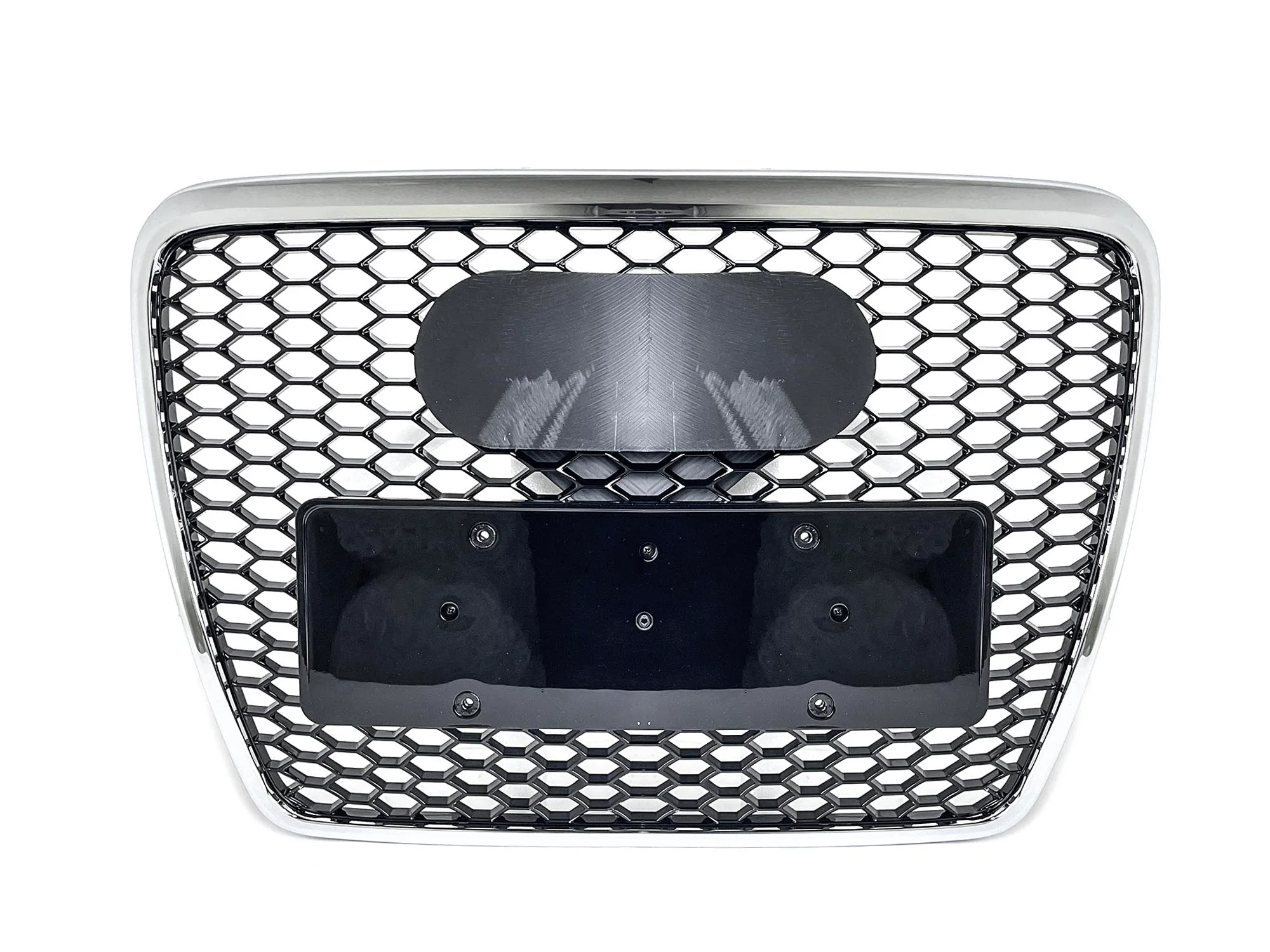 Honeycomb Front Grille w/ Chrome Frame For Audi A6 S6 C6 2005-2011 Grill RS6 Style - Image 4