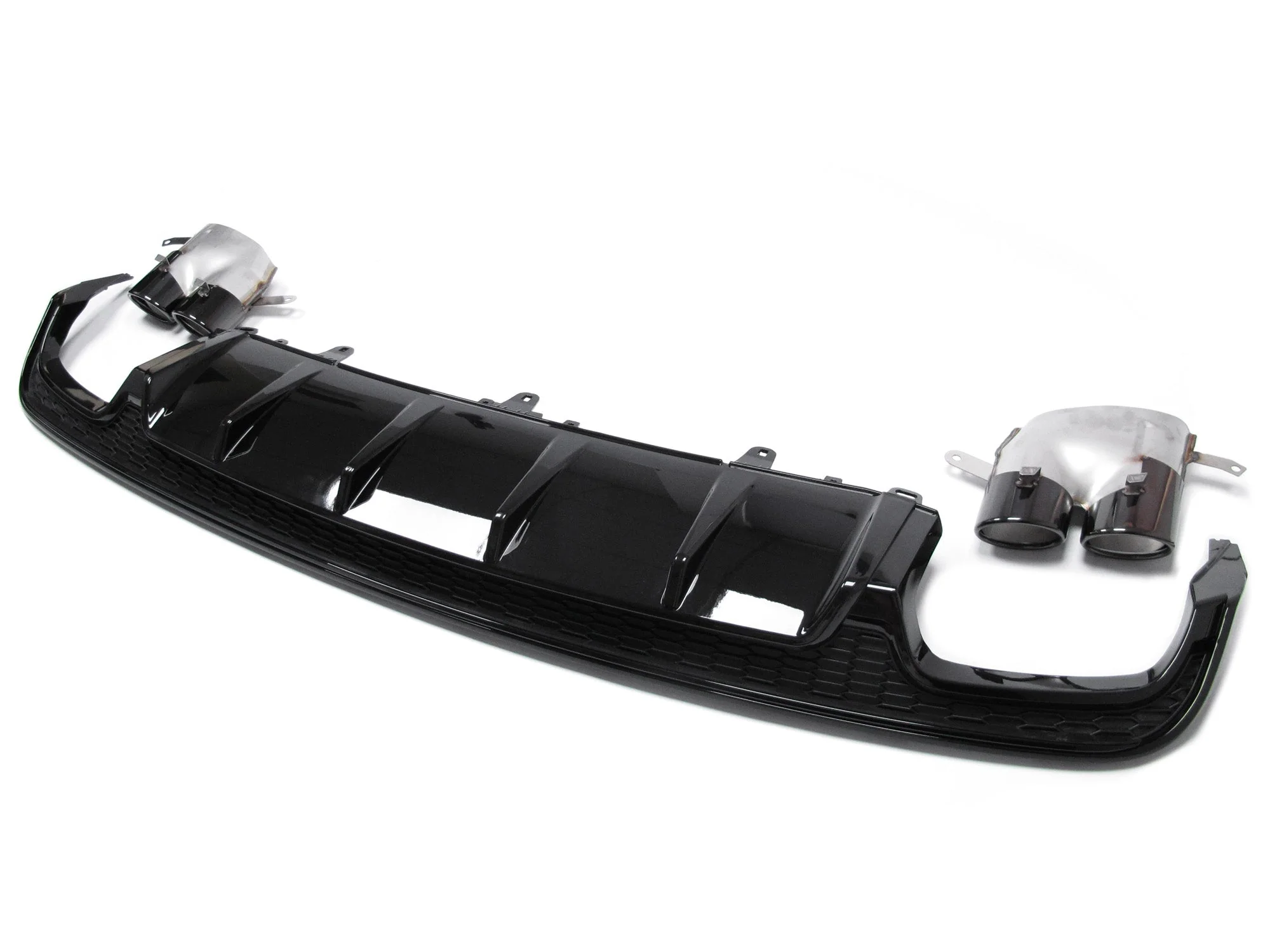 S6 Style Rear Diffuser + Black Tips For Audi A6 C7.5 Sedan S-Line 2016–2018 - Image 9