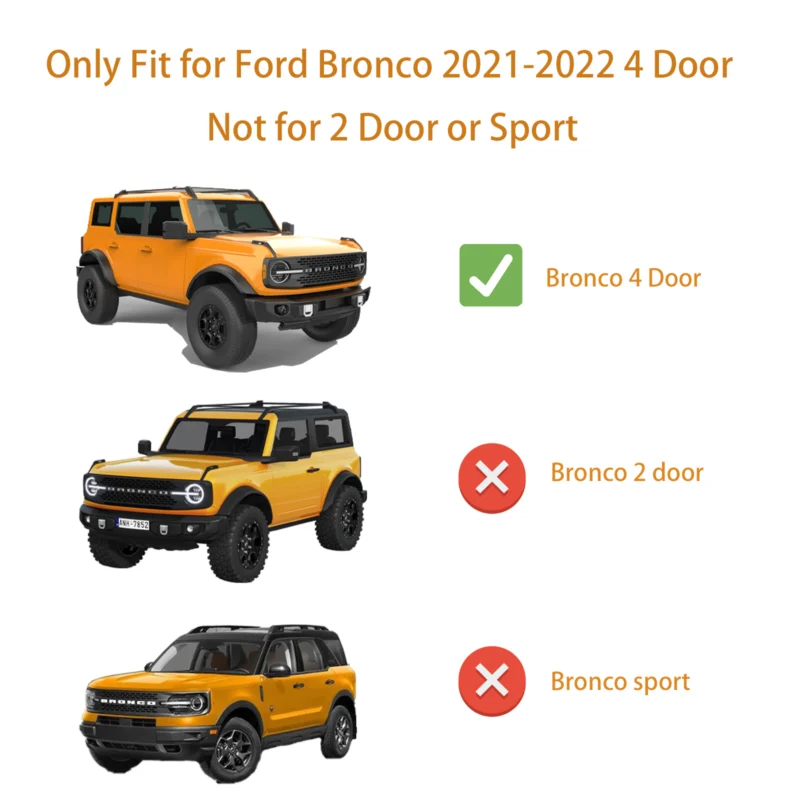 Running Boards Side Step Nerf Bars For Ford Bronco 4-Door 2021-2024 - Image 2