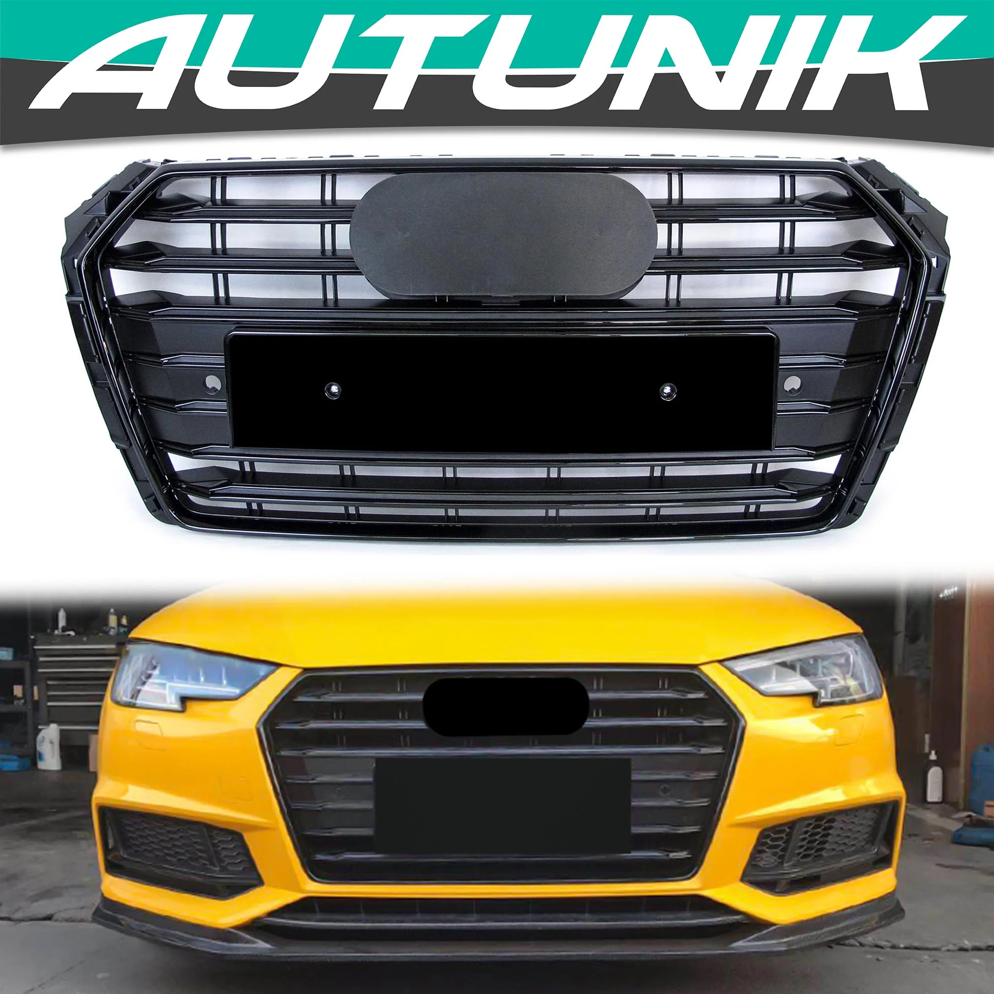 Black Front Grill for AUDI A4 B9 S4 2017 2018 2019 fg225