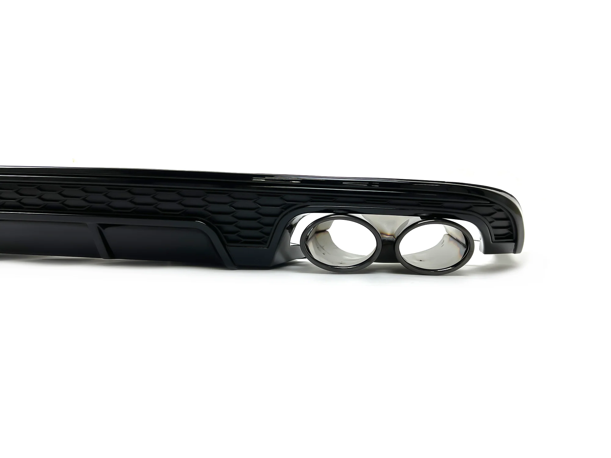 Gloss Black Rear Diffuser + Exhaust Tips For Audi A6 C7.5 Non-S-Line Sedan 2016-2018 - Image 6