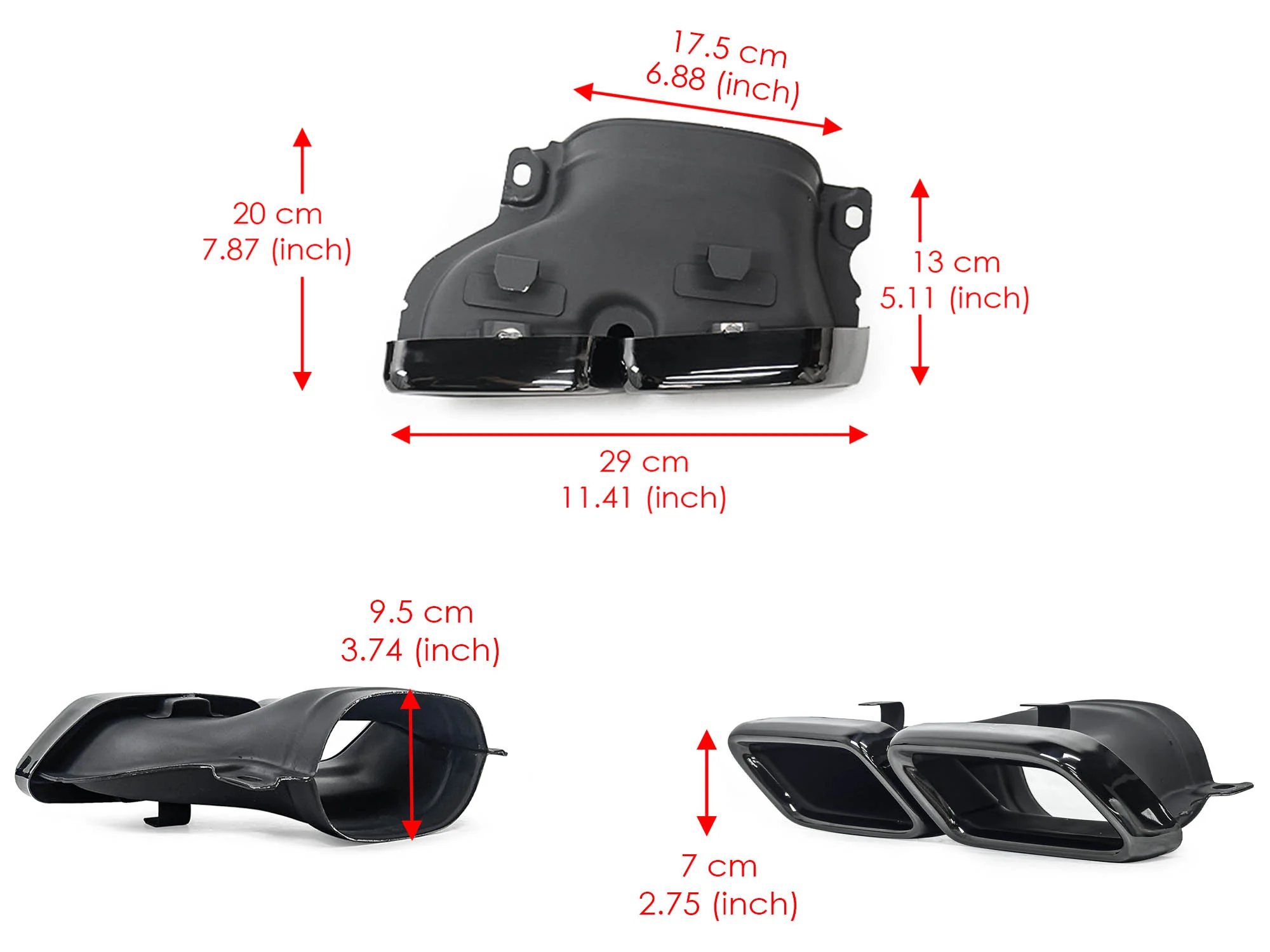 S63 Style Rear Diffuser W/ Black Tips Fits Benz C217 S560 Coupe AMG 2018-2020 LCI - Image 17