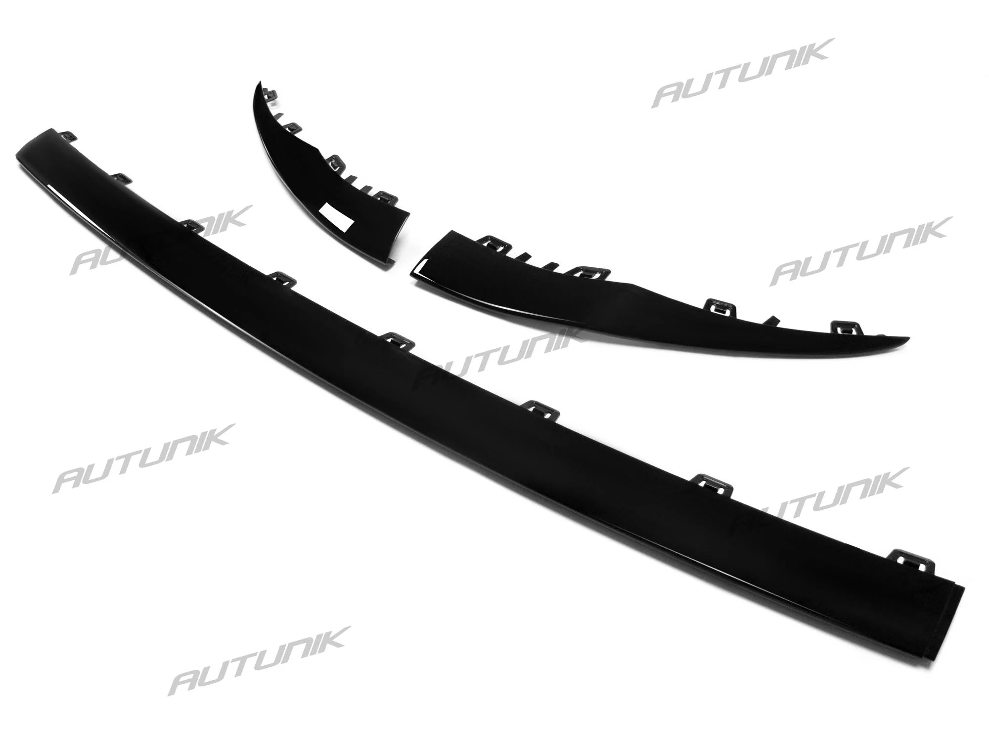 Gloss Black Front Lip Molding Trims For Mercedes C-Class W205 Sedan/Coupe AMG Bumper 2019-2021 - Image 7