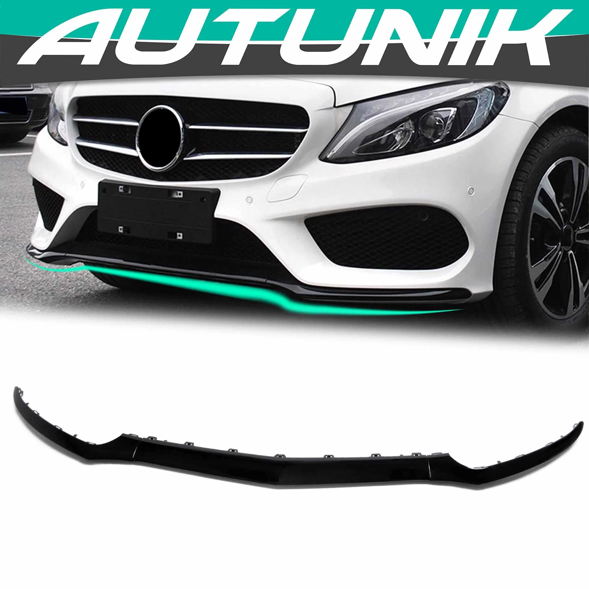 3PCS For 2015-2018 Benz W218 CLS400 CLS550 Front Bumper Lip Molding Trims Black