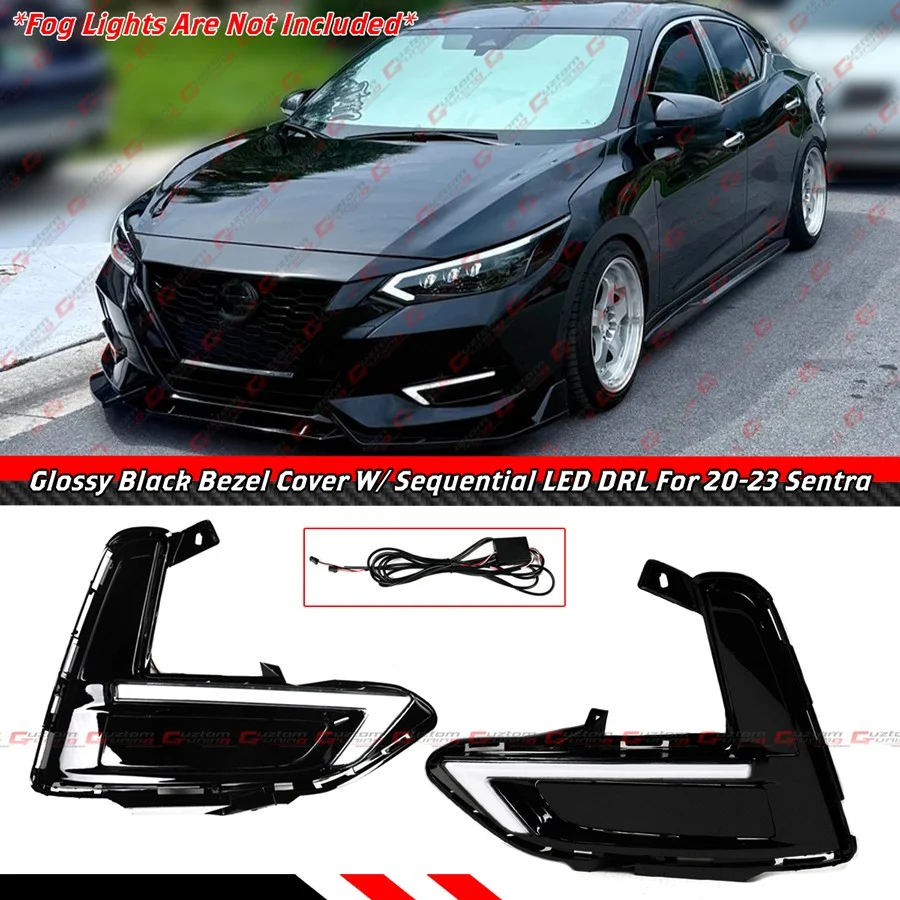 Sequential LED Day Time Running Light Turn Signal DRL For 2020-2023 Nissan Sentra S SV SR Sedan - Image 2