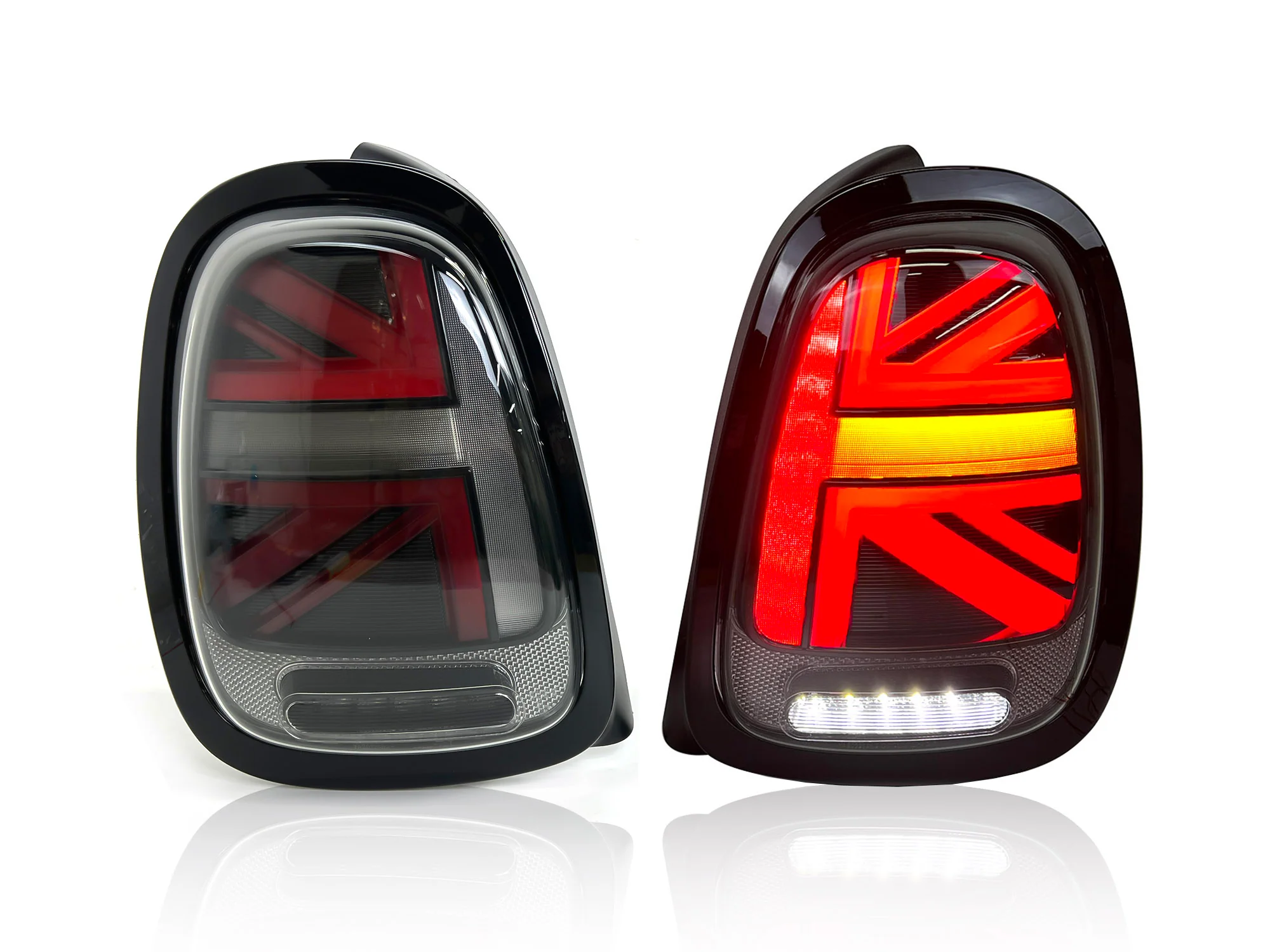 Red Led Tail Lights For 2014-22 Mini Cooper F55/56/57 Union Jack Rear Black Trim - Image 15