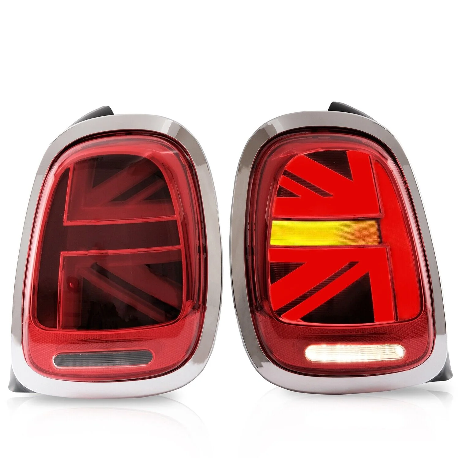 Red Led Tail Lights For 2014-22 Mini Cooper F55/56/57 Union Jack Rear Black Trim - Image 21