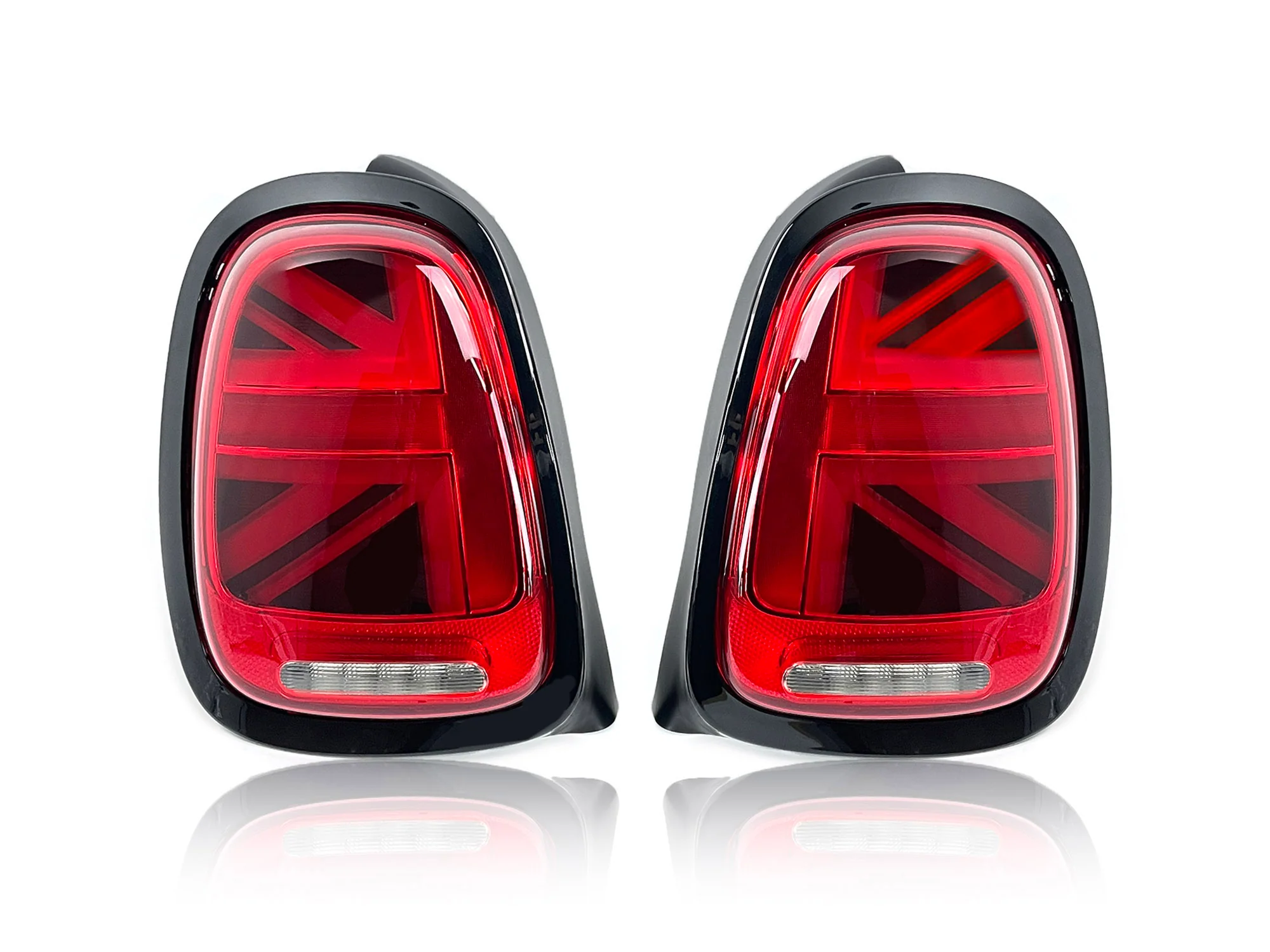 Red Led Tail Lights For 2014-22 Mini Cooper F55/56/57 Union Jack Rear Black Trim - Image 3