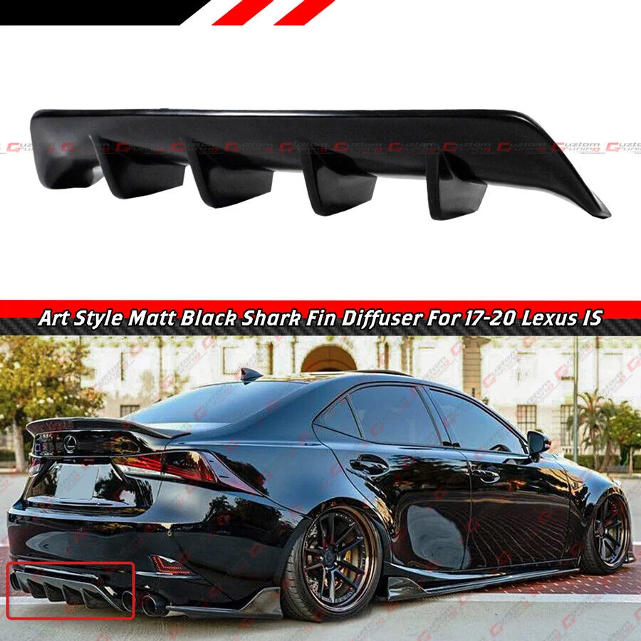 Shark Fin Rear Bumper Diffuser For 2017-2020 Lexus IS300 IS350 F Sport - Image 3