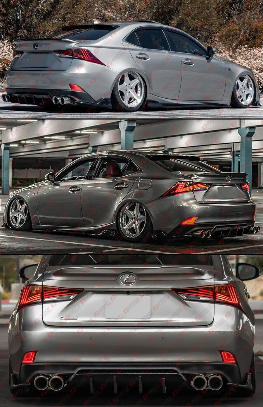 Shark Fin Rear Bumper Diffuser For 2017-2020 Lexus IS300 IS350 F Sport - Image 5