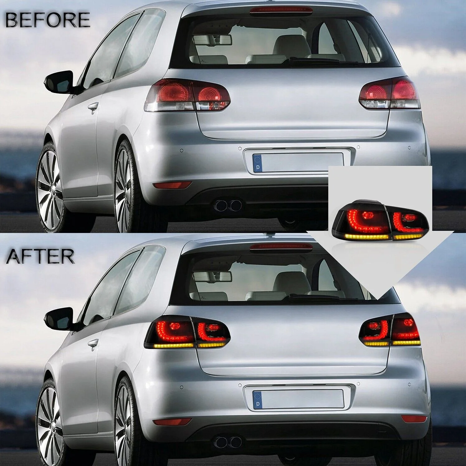 SMOKED LED Taillights fit for 10-14 VW GOLF 6 MK6 GTI 12-13 Golf R With Sequential Indicators - Image 5