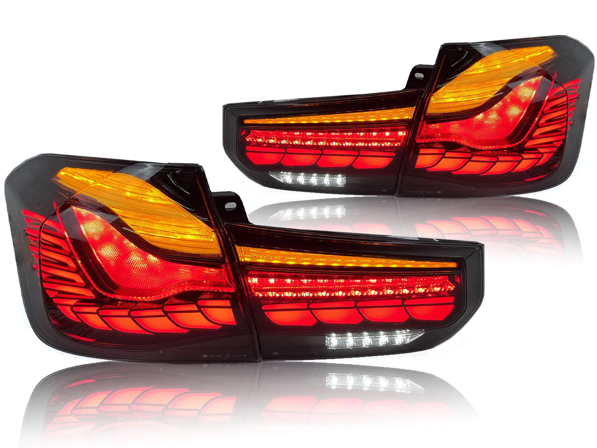 GTS Style OLED LED Tail Lights For BMW 3 Series F30 F35 F80 M3 2012-2018 Smoke Lens - Image 4