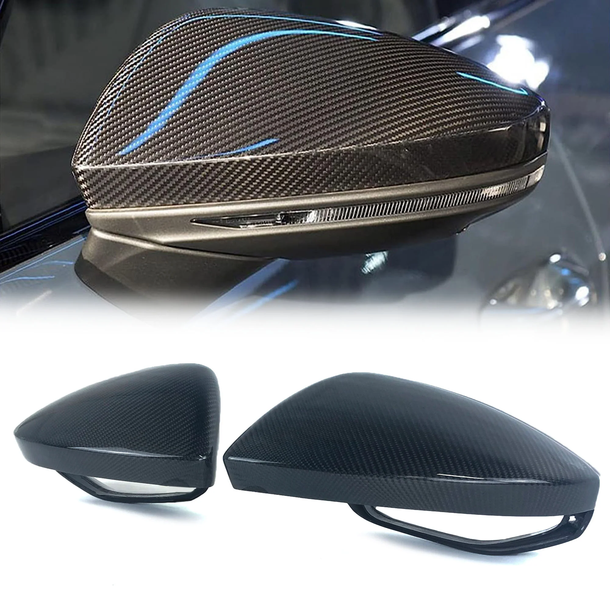 Real Carbon Fiber Mirror Cover Caps Replace for Audi A6 S6 RS6 A7 S7 RS7 C8 2019-2025 - Image 14