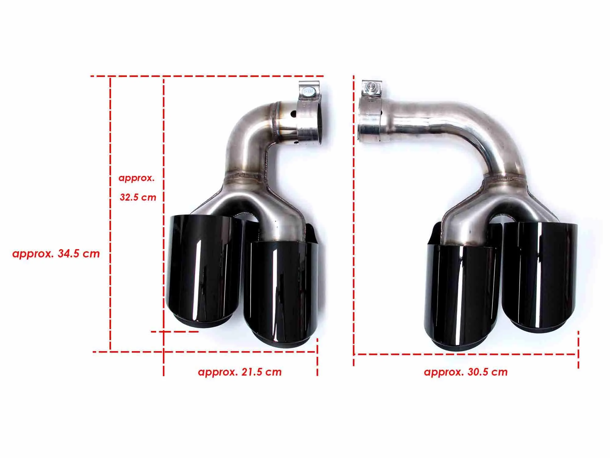 Black Exhaust Tips For 2019–2026 Porsche Cayenne E-Hybrid Tailpipe Pair - Image 11