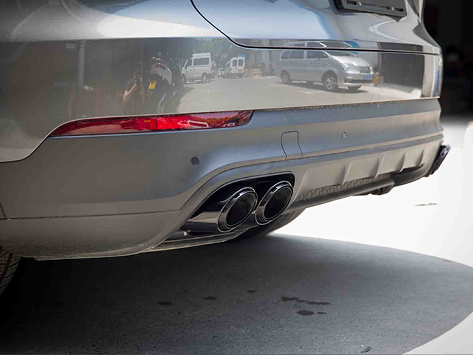 Black Exhaust Tips For 2019–2026 Porsche Cayenne E-Hybrid Tailpipe Pair - Image 3