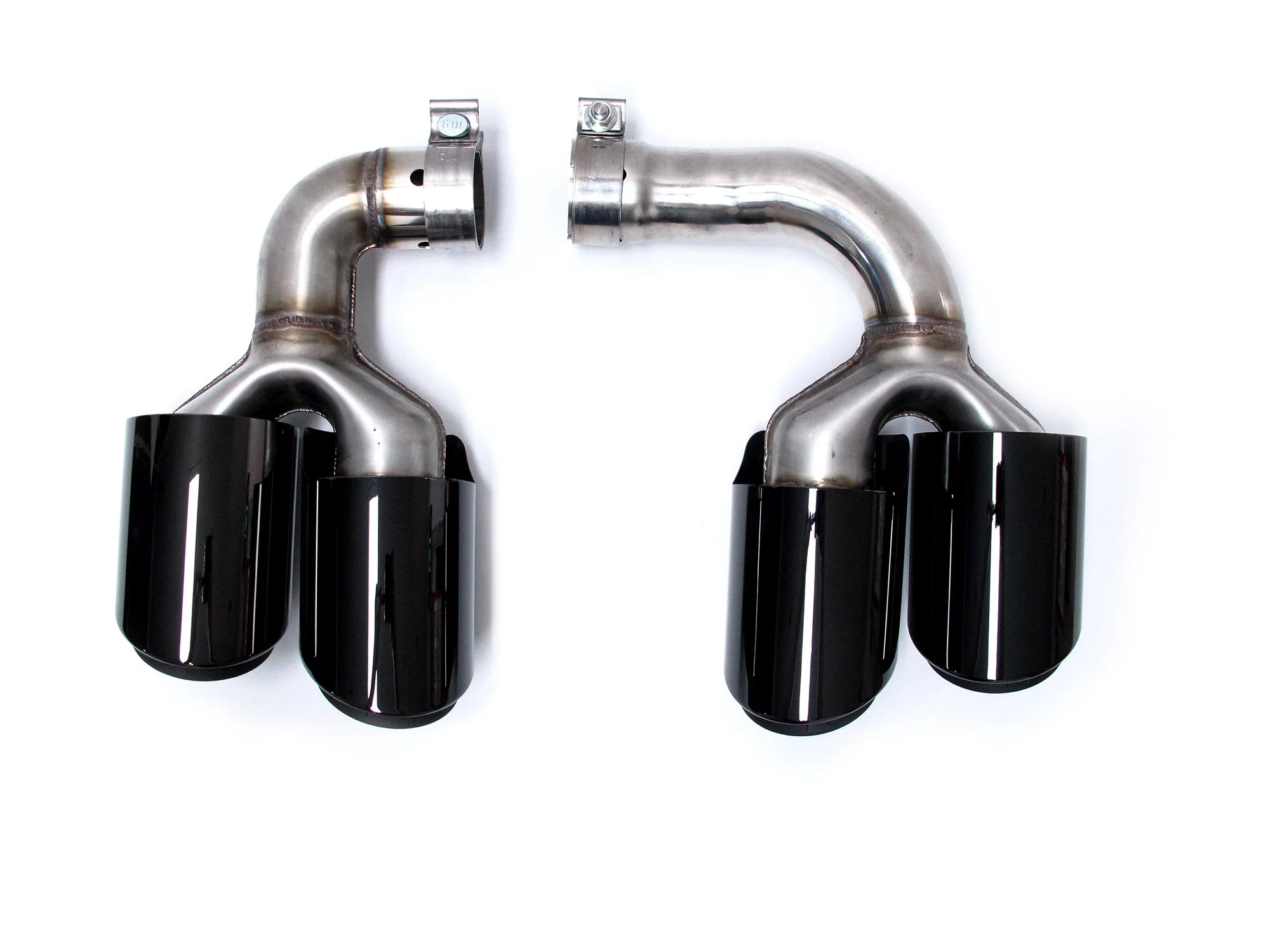 Black Exhaust Tips For 2019–2026 Porsche Cayenne E-Hybrid Tailpipe Pair - Image 5