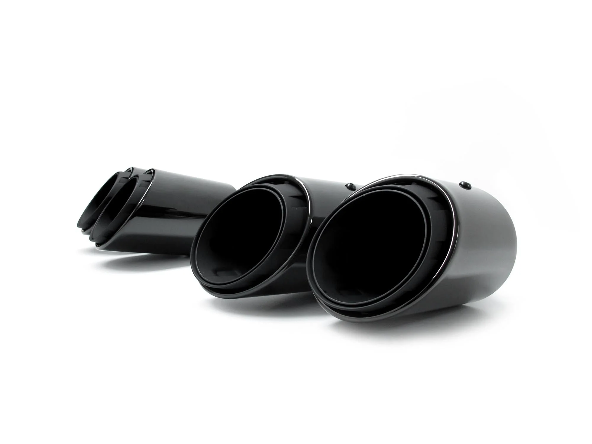 Black Exhaust Tips For 2019–2026 Porsche Cayenne E-Hybrid Tailpipe Pair - Image 9