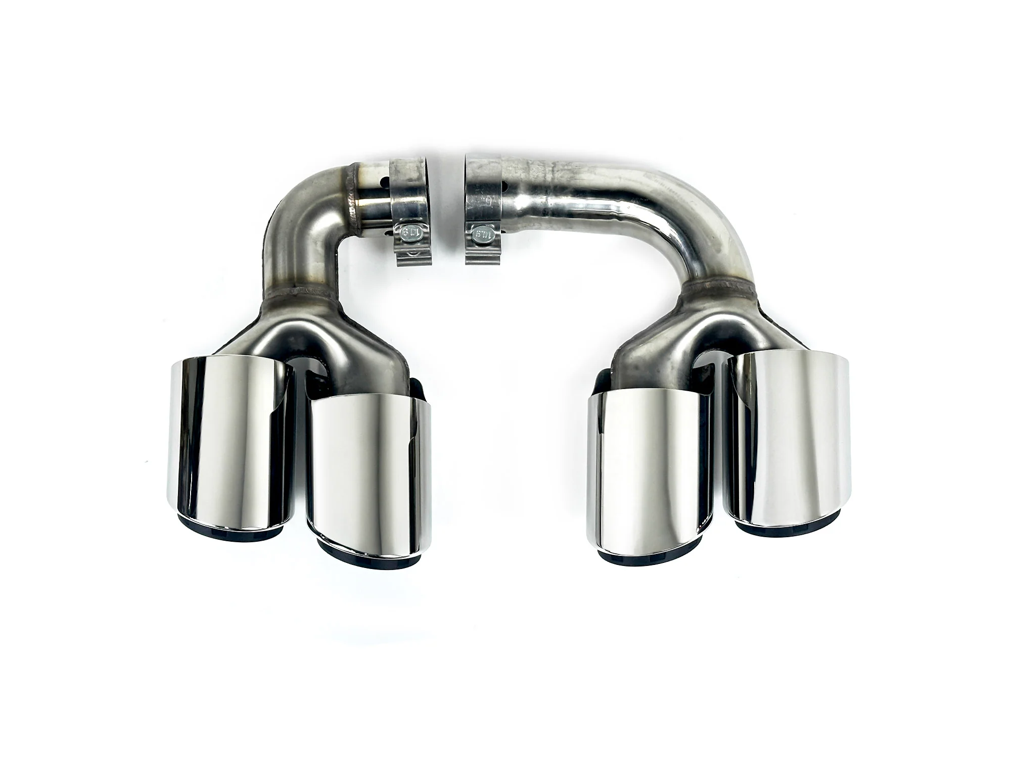 Shiny Silver Exhaust Tips For 2019–2026 Porsche Cayenne E-Hybrid Pair - Image 5