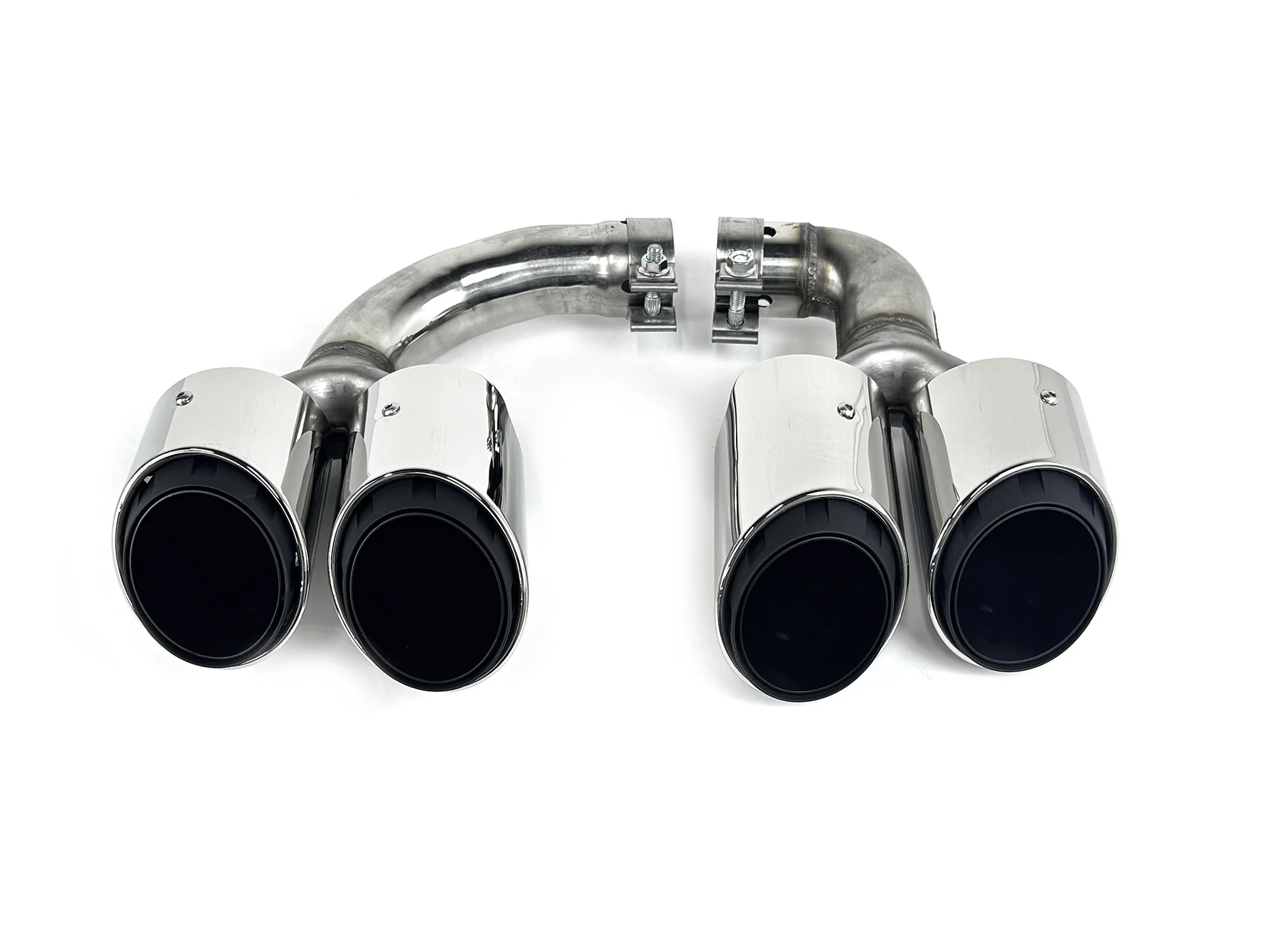 Shiny Silver Exhaust Tips For 2019–2026 Porsche Cayenne E-Hybrid Pair - Image 6