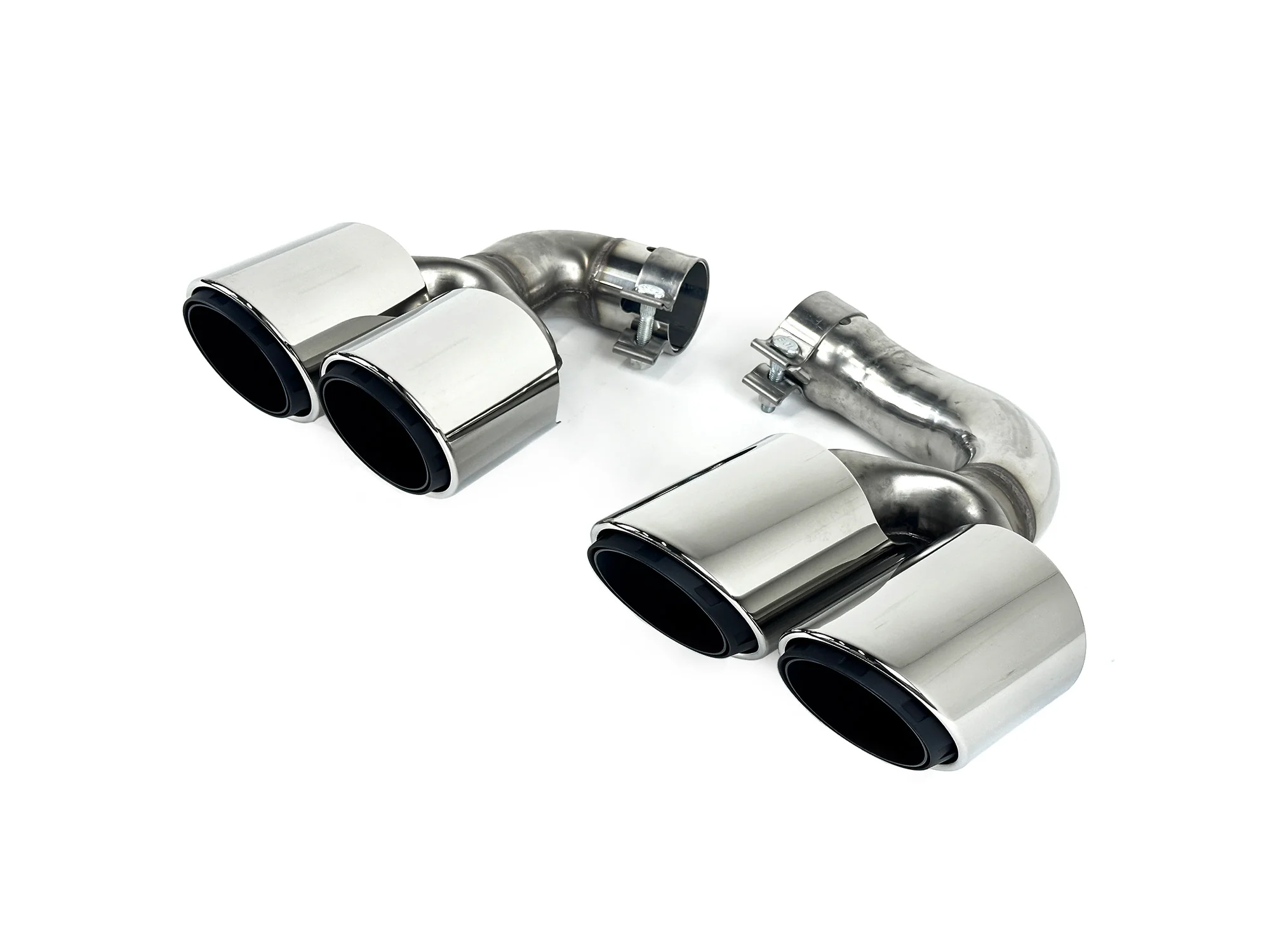 Shiny Silver Exhaust Tips For 2019–2026 Porsche Cayenne E-Hybrid Pair - Image 7