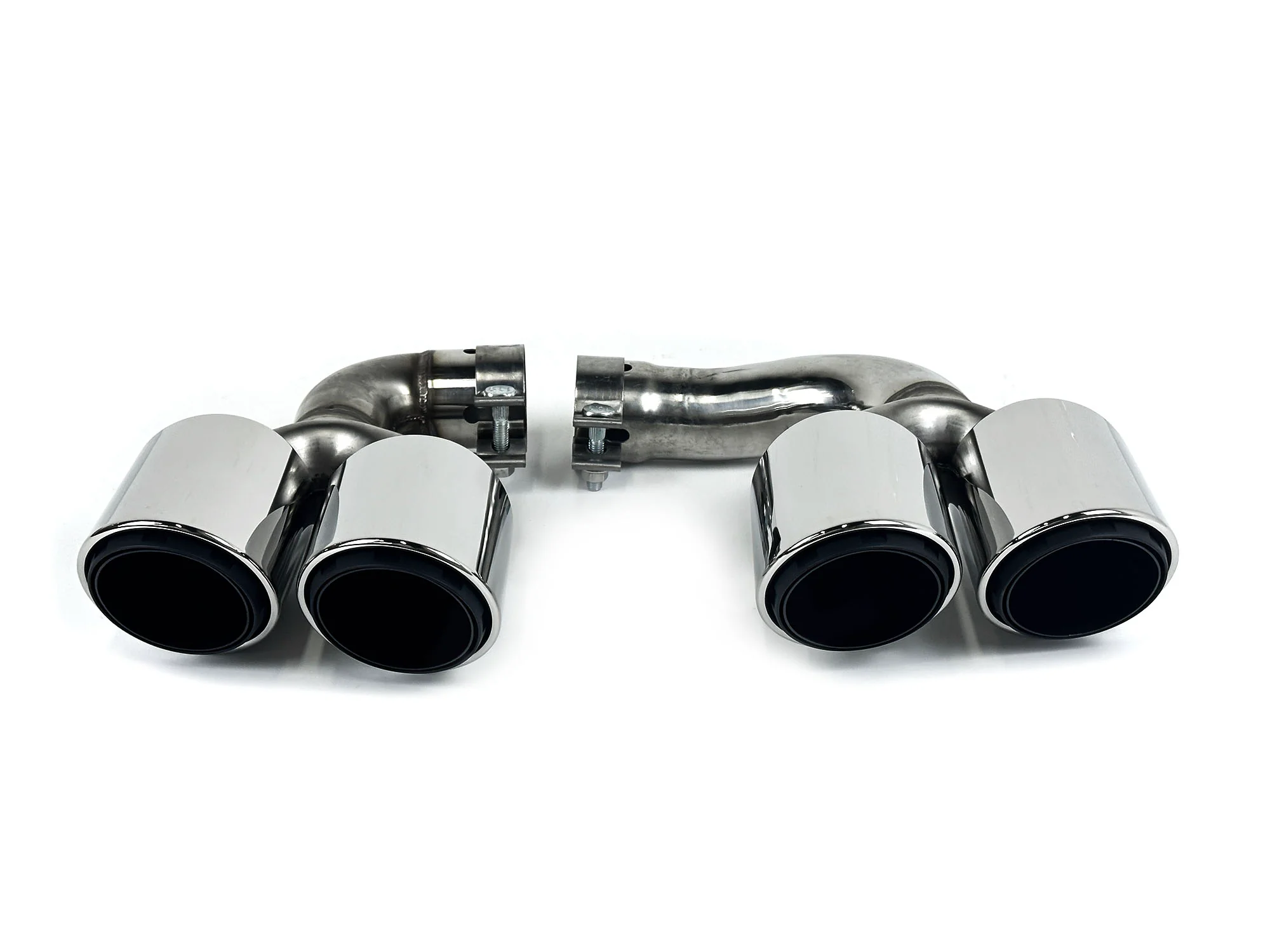 Shiny Silver Exhaust Tips For 2019–2026 Porsche Cayenne E-Hybrid Pair - Image 9