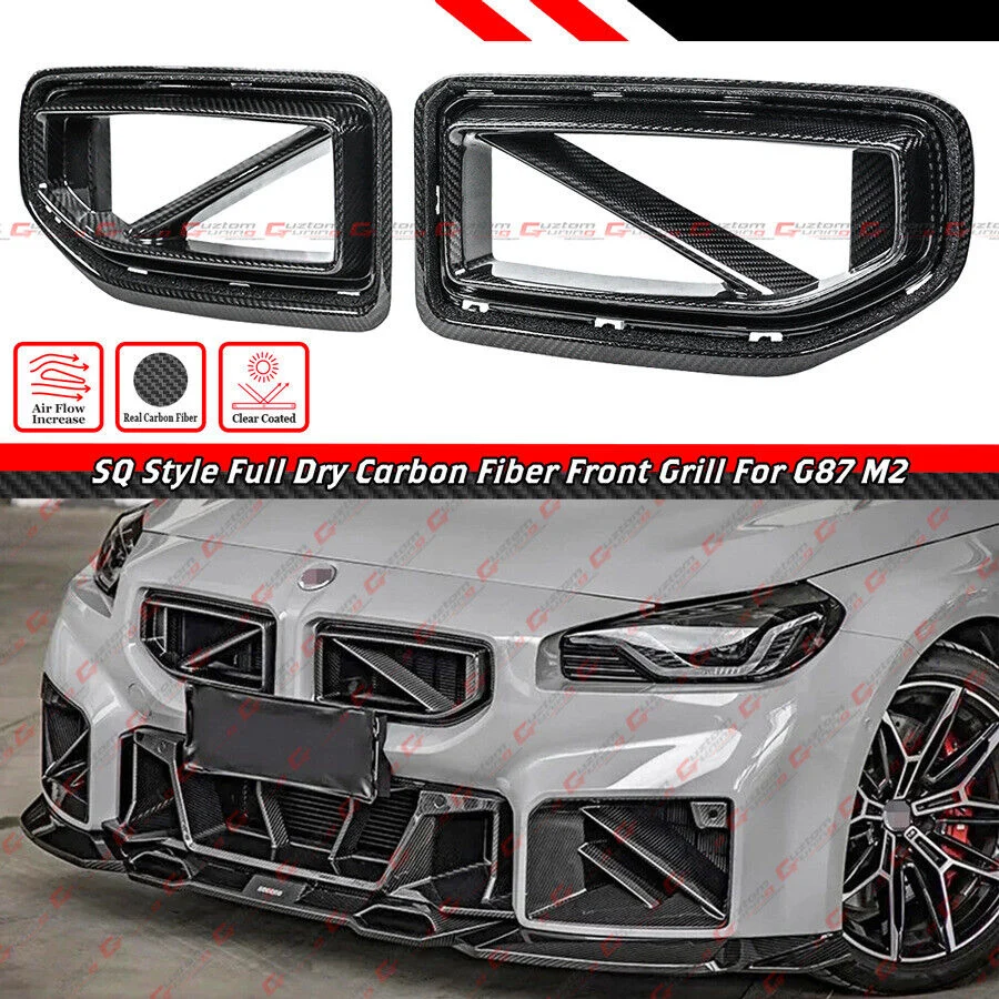 Dry Carbon Fiber Front Nose Kidney Grille for BMW G87 M2 2023-2026 - Image 2